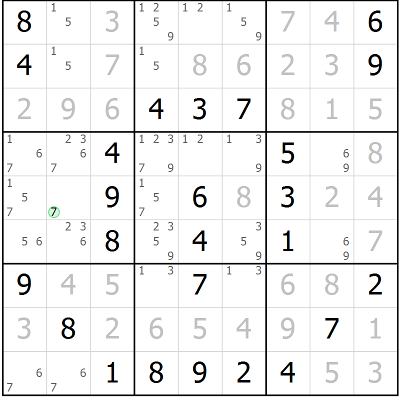 Position des candidats pour la solution de la Gr 42 page 45 du magazine de sudoku Virtuose n° 112