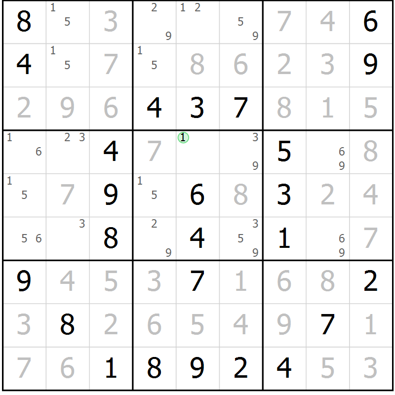 Position des candidats pour la solution de la Gr 42 page 45 du magazine de sudoku Virtuose n° 112