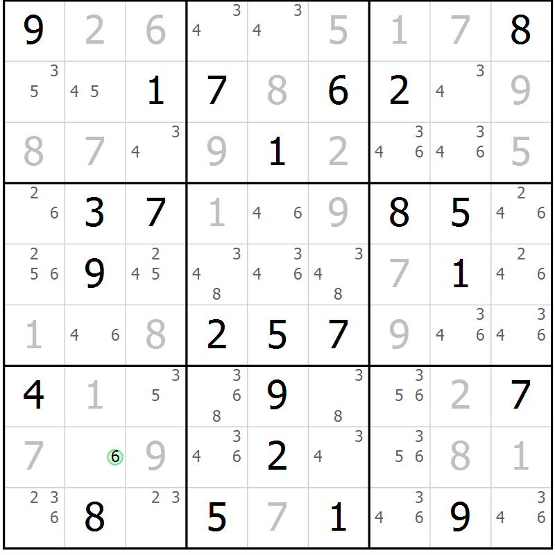 Position des candidats pour la solution de la Gr 46 page 49 du magazine de sudoku Virtuose n° 112