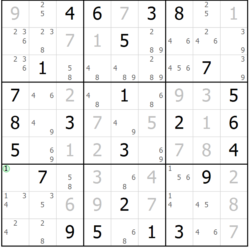 Position des candidats pour la solution de la Gr 49 page 52 du magazine de sudoku Virtuose n° 112