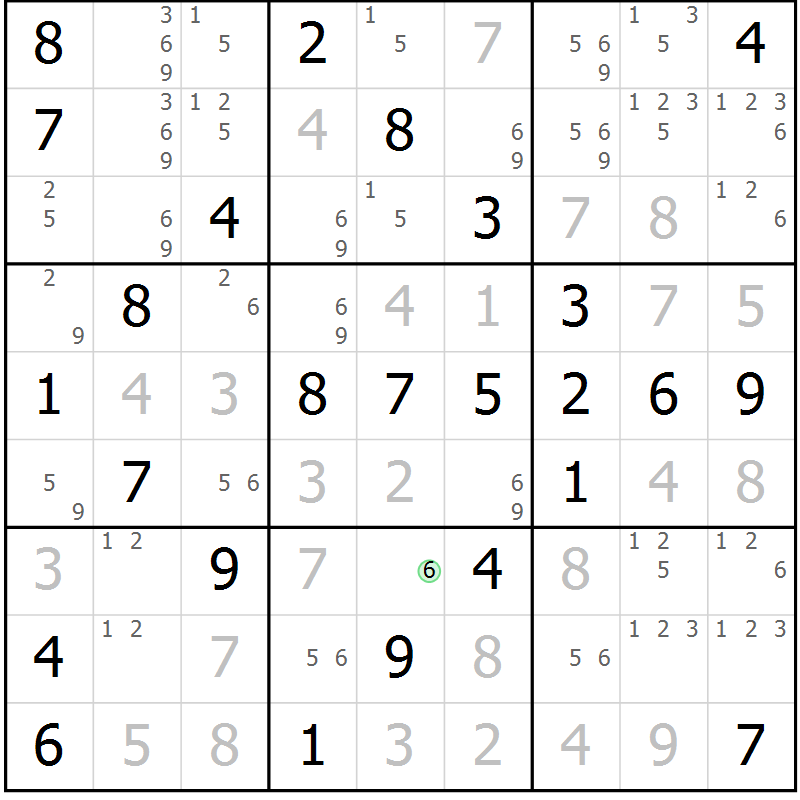 Position des candidats pour la solution de la Gr 50 page 53 du magazine de sudoku Virtuose n° 112