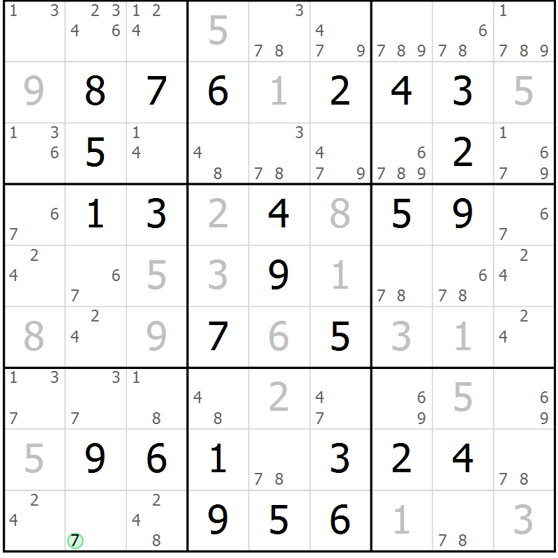 Position des candidats pour la solution de la Gr 51 page 54 du magazine de sudoku Virtuose n° 112
