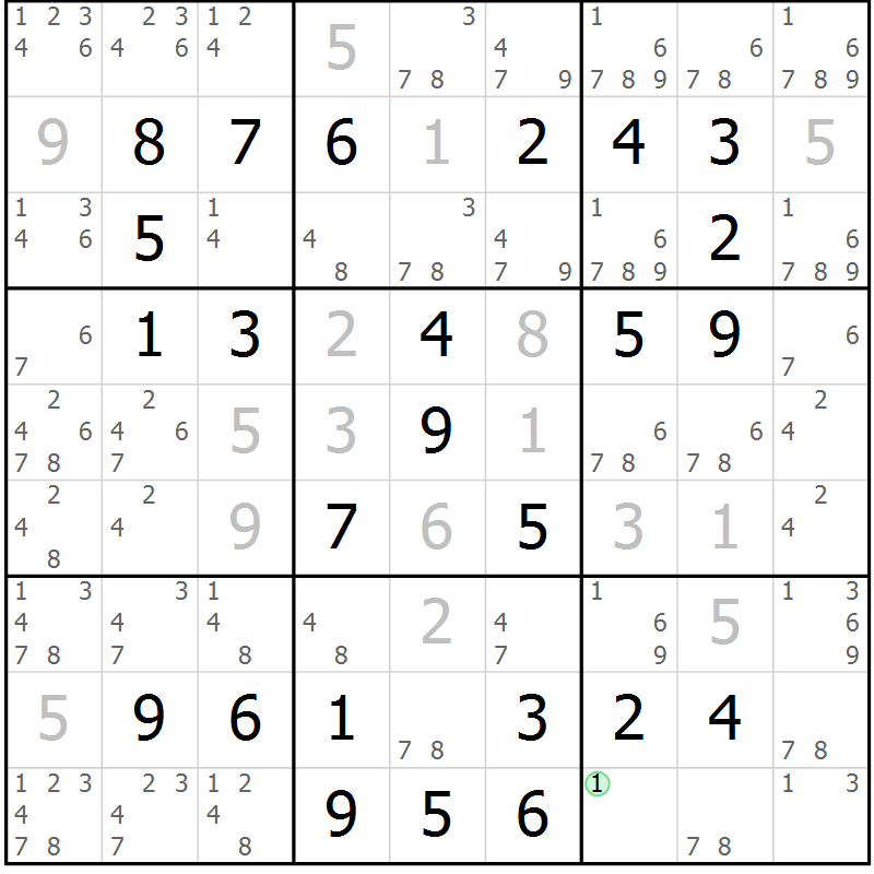 Position des candidats pour la solution de la Gr 51 page 54 du magazine de sudoku Virtuose n° 112
