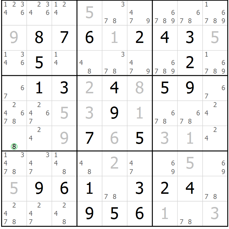 Position des candidats pour la solution de la Gr 51 page 54 du magazine de sudoku Virtuose n° 112