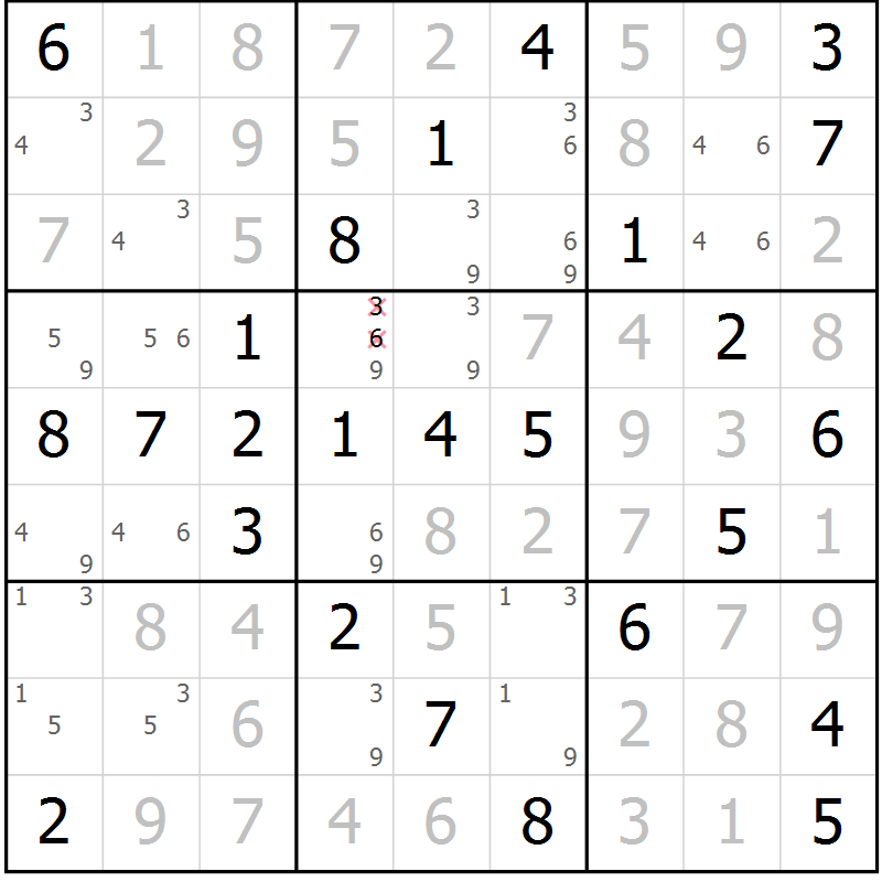 Position des candidats pour la solution de la Gr 55 page 58 du magazine de sudoku Virtuose n° 112