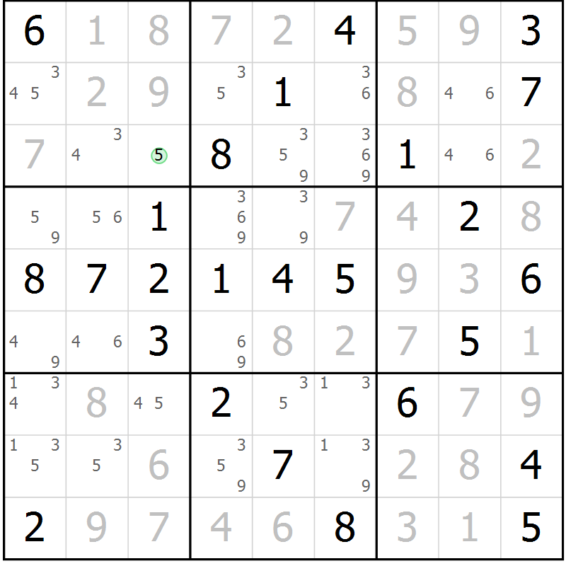 Position des candidats pour la solution de la Gr 55 page 58 du magazine de sudoku Virtuose n° 112