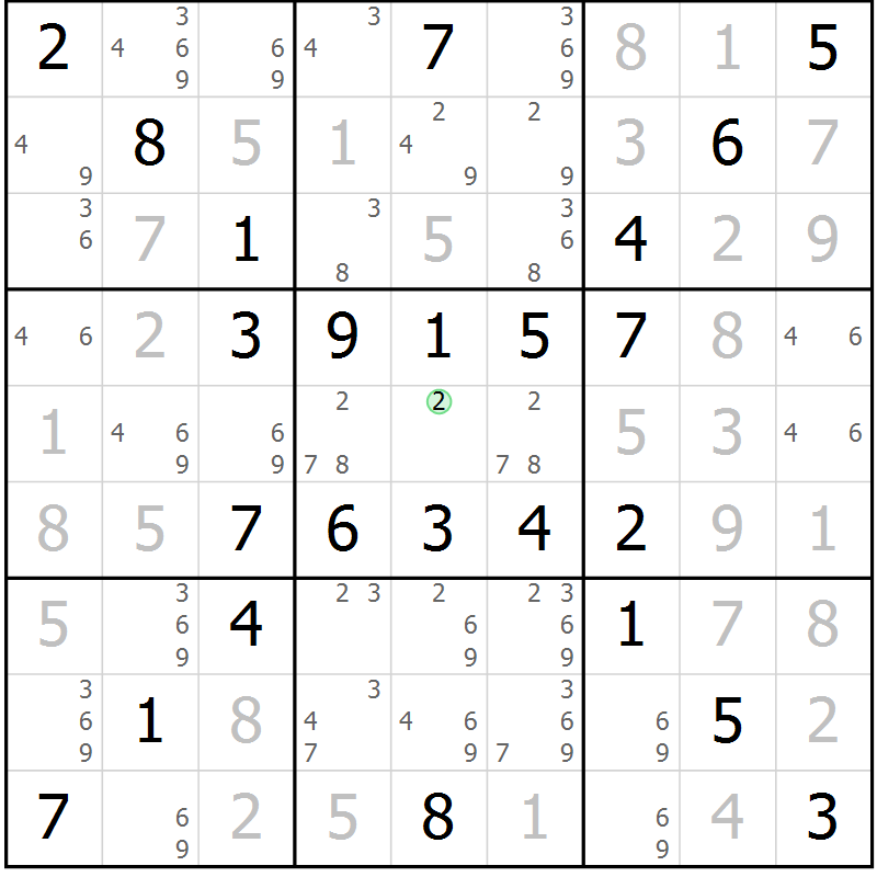 Position des candidats pour la solution de la Gr 59 page 62 du magazine de sudoku Virtuose n° 112