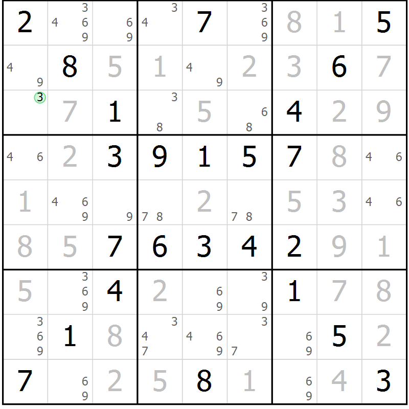 Position des candidats pour la solution de la Gr 59 page 62 du magazine de sudoku Virtuose n° 112