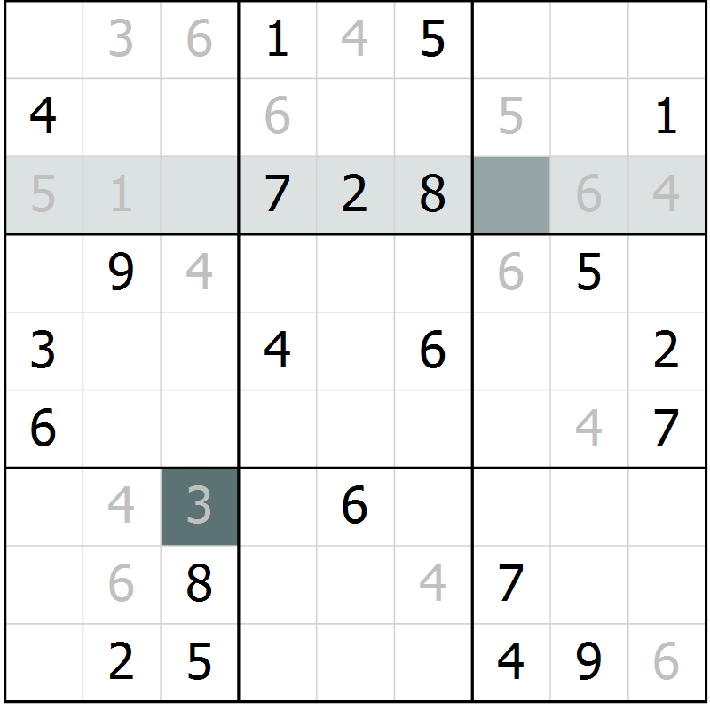 Position des candidats pour la solution de la Gr 6 page 9 du magazine de sudoku Virtuose n° 112