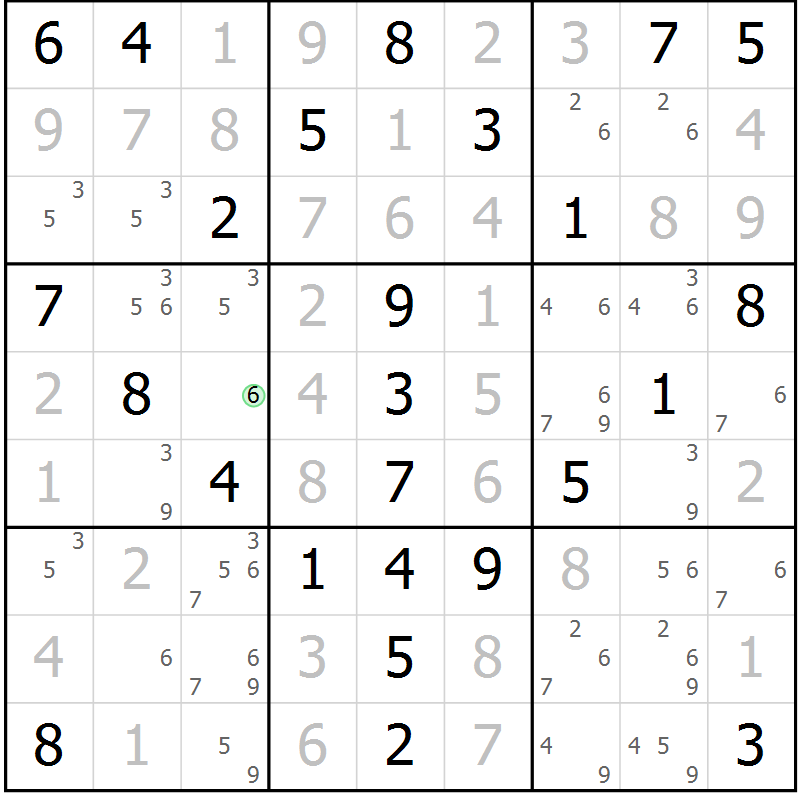 Position des candidats pour la solution de la Gr 62 page 65 du magazine de sudoku Virtuose n° 112
