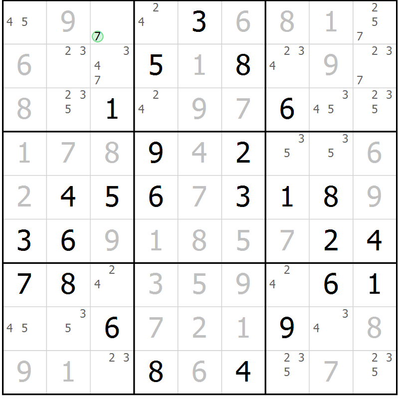 Position des candidats pour la solution de la Gr 63 page 66 du magazine de sudoku Virtuose n° 112