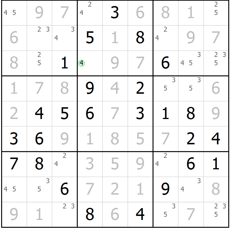 Position des candidats pour la solution de la Gr 63 page 66 du magazine de sudoku Virtuose n° 112