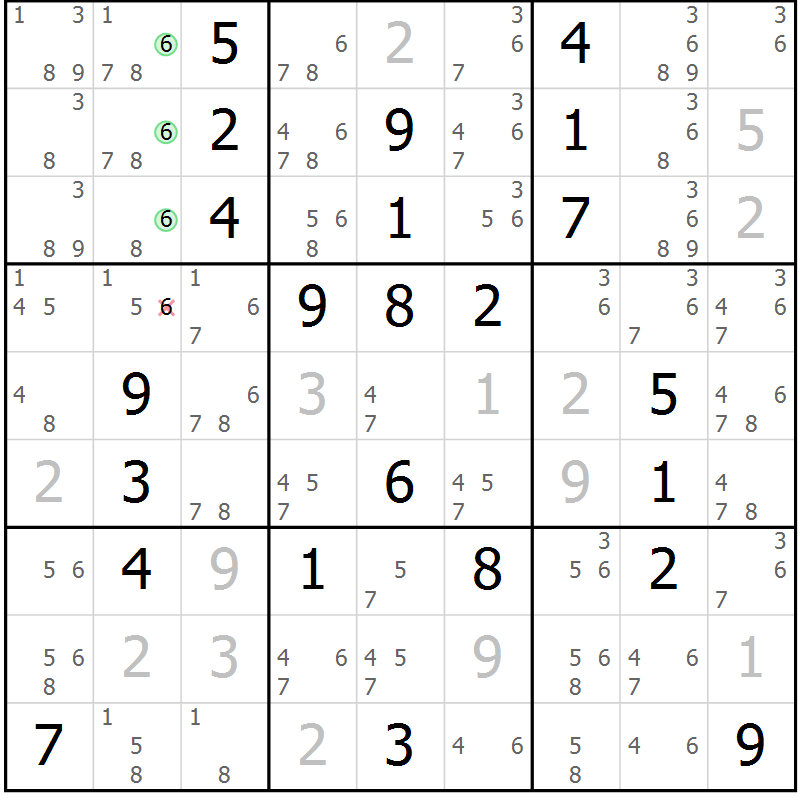 Position des candidats pour la solution de la Gr 66 page 69 du magazine de sudoku Virtuose n° 112