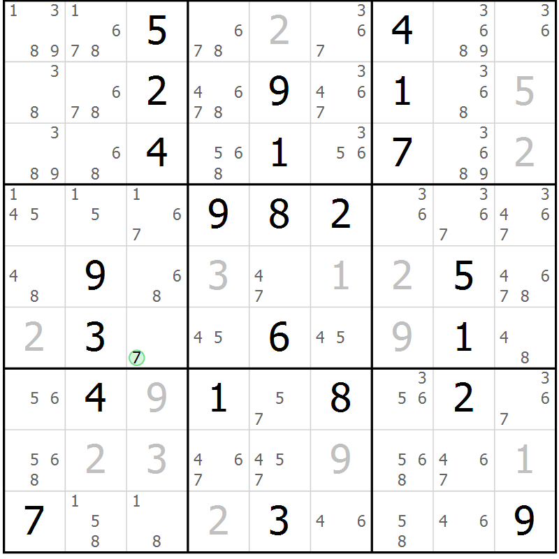 Position des candidats pour la solution de la Gr 66 page 69 du magazine de sudoku Virtuose n° 112
