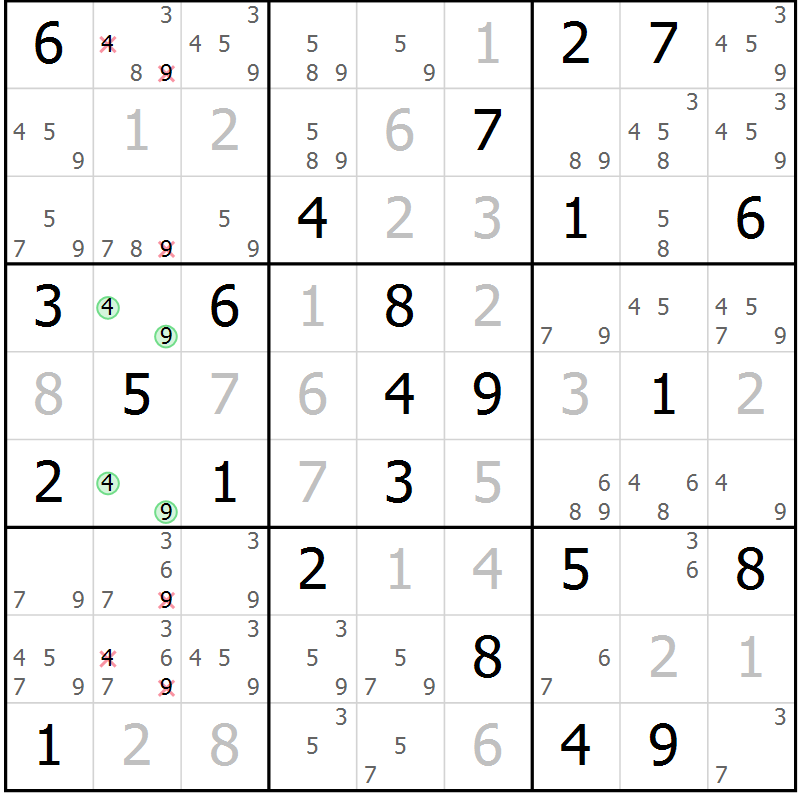 Position des candidats pour la solution de la Gr 83 page 86 du magazine de sudoku Virtuose n° 112