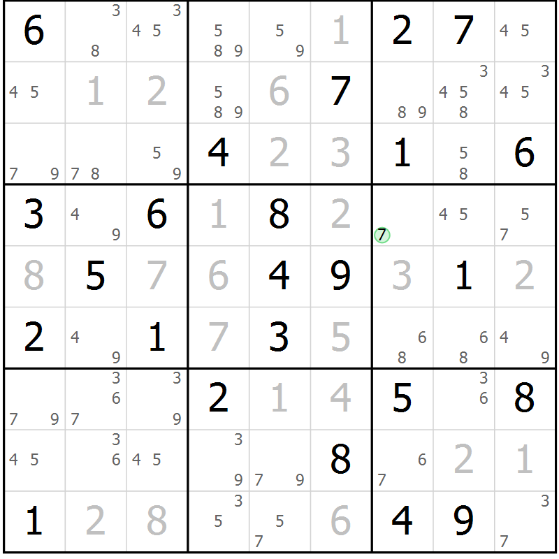 Position des candidats pour la solution de la Gr 83 page 86 du magazine de sudoku Virtuose n° 112