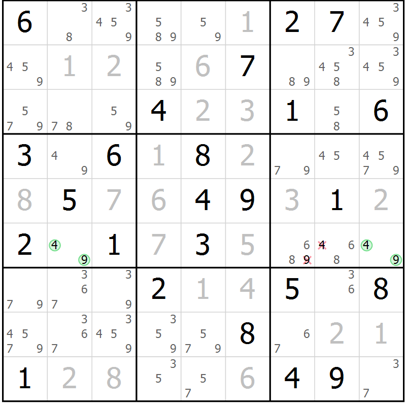 Position des candidats pour la solution de la Gr 83 page 86 du magazine de sudoku Virtuose n° 112