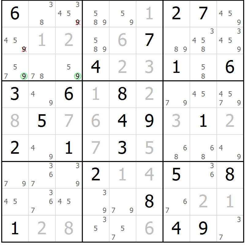 Position des candidats pour la solution de la Gr 83 page 86 du magazine de sudoku Virtuose n° 112