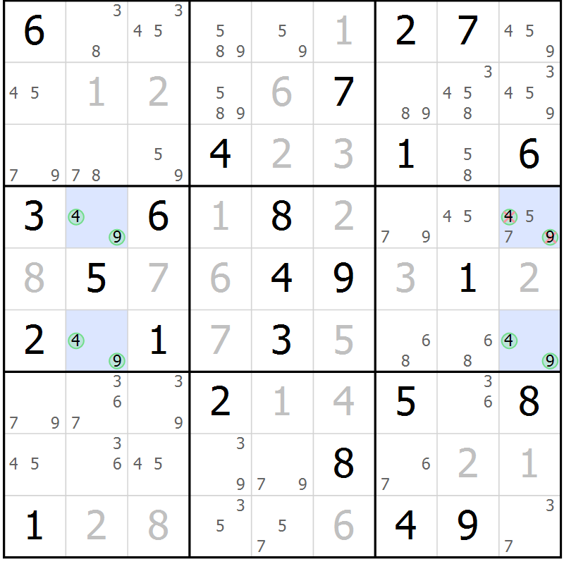 Position des candidats pour la solution de la Gr 83 page 86 du magazine de sudoku Virtuose n° 112