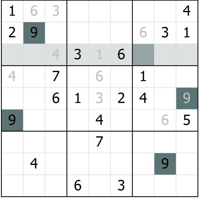Position des candidats pour la solution de la Gr 9 page 12 du magazine de sudoku Virtuose n° 112