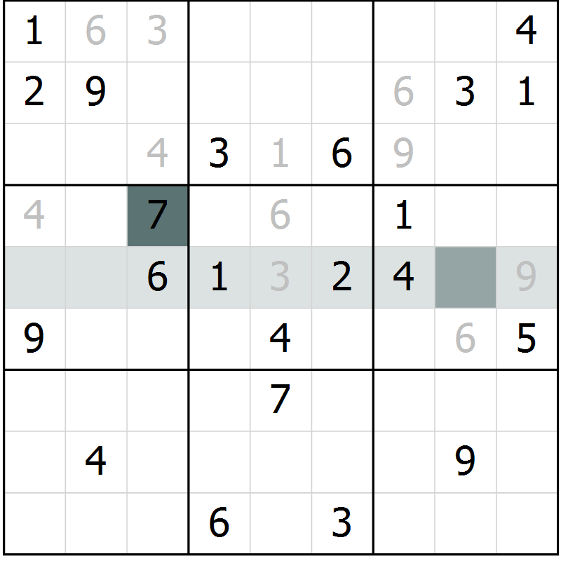 Position des candidats pour la solution de la Gr 9 page 12 du magazine de sudoku Virtuose n° 112