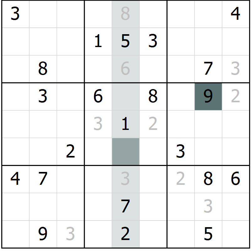 Position des candidats pour la solution de la Gr 1 page 4 du magazine de sudoku Virtuose n° 113