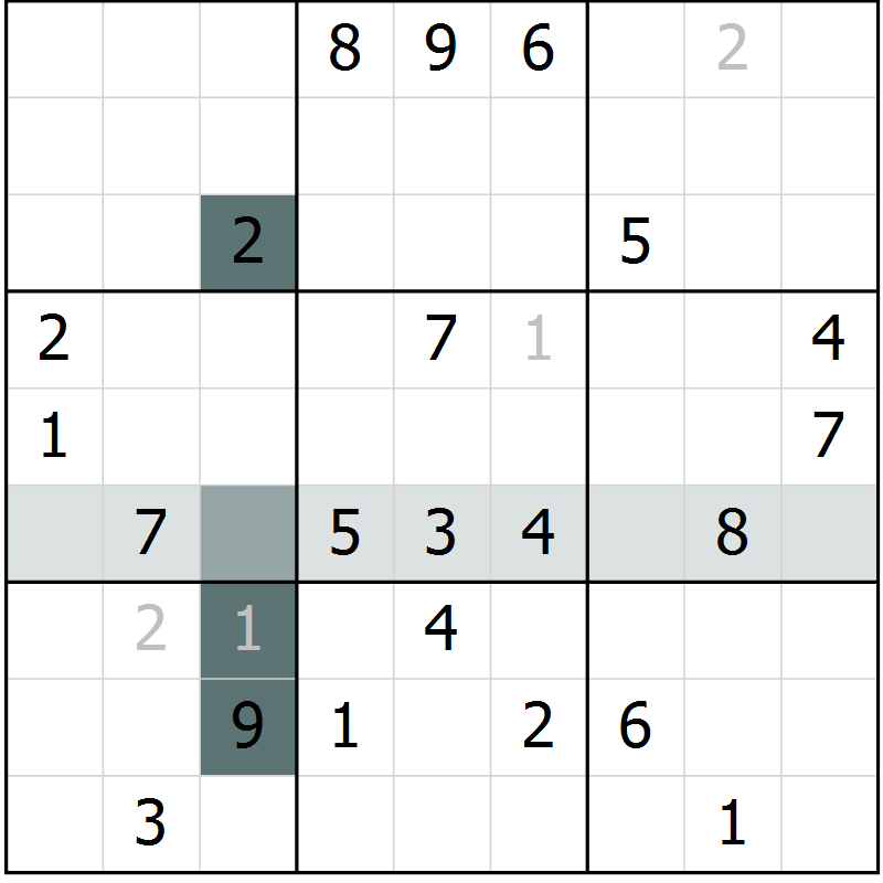 Position des candidats pour la solution de la Gr 10 page 13 du magazine de sudoku Virtuose n° 113
