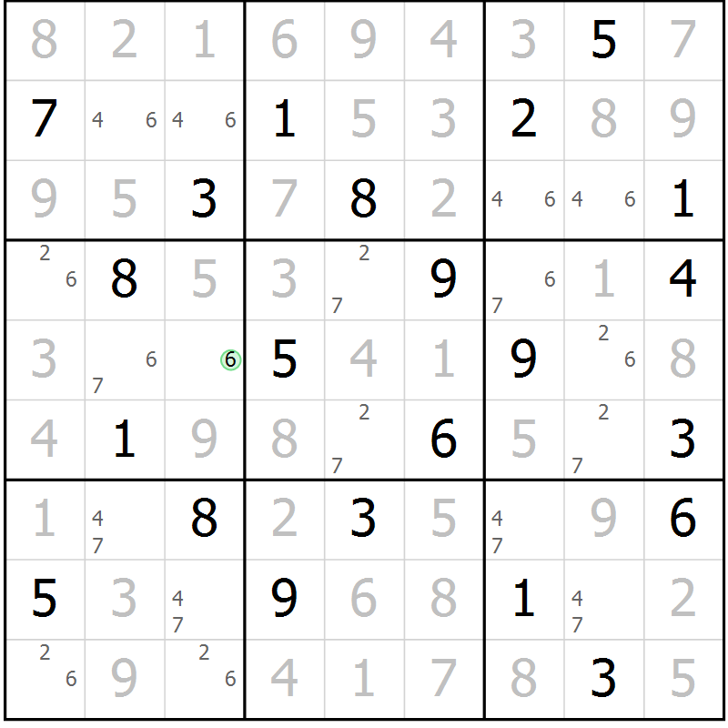 Position des candidats pour la solution de la Gr 12 page 15 du magazine de sudoku Virtuose n° 113