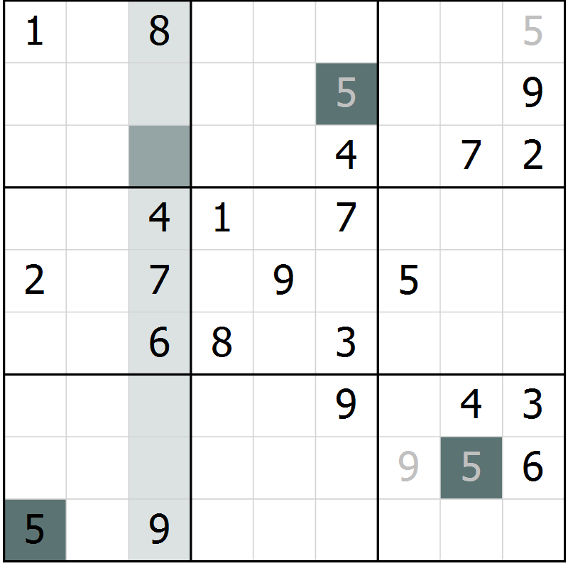 Position des candidats pour la solution de la Gr 3 page 6 du magazine de sudoku Virtuose n° 113