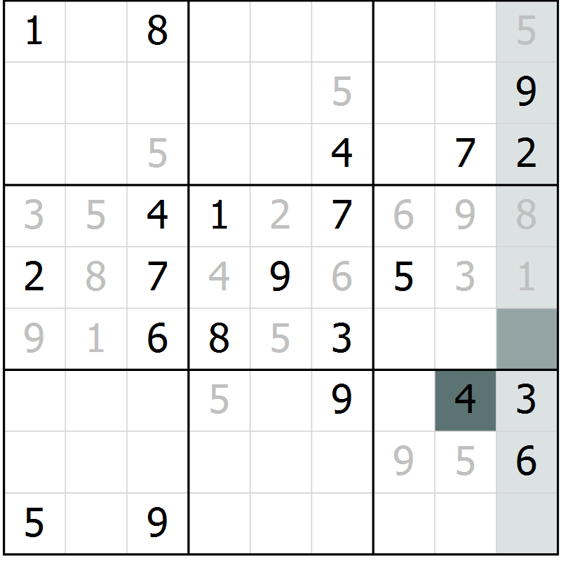 Position des candidats pour la solution de la Gr 3 page 6 du magazine de sudoku Virtuose n° 113