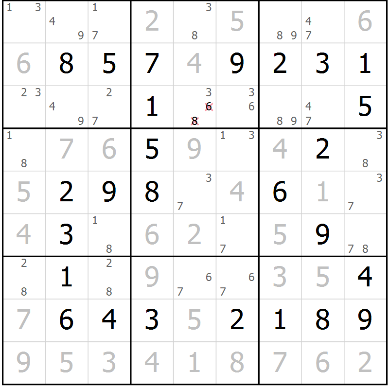 Position des candidats pour la solution de la Gr 31 page 34 du magazine de sudoku Virtuose n° 113