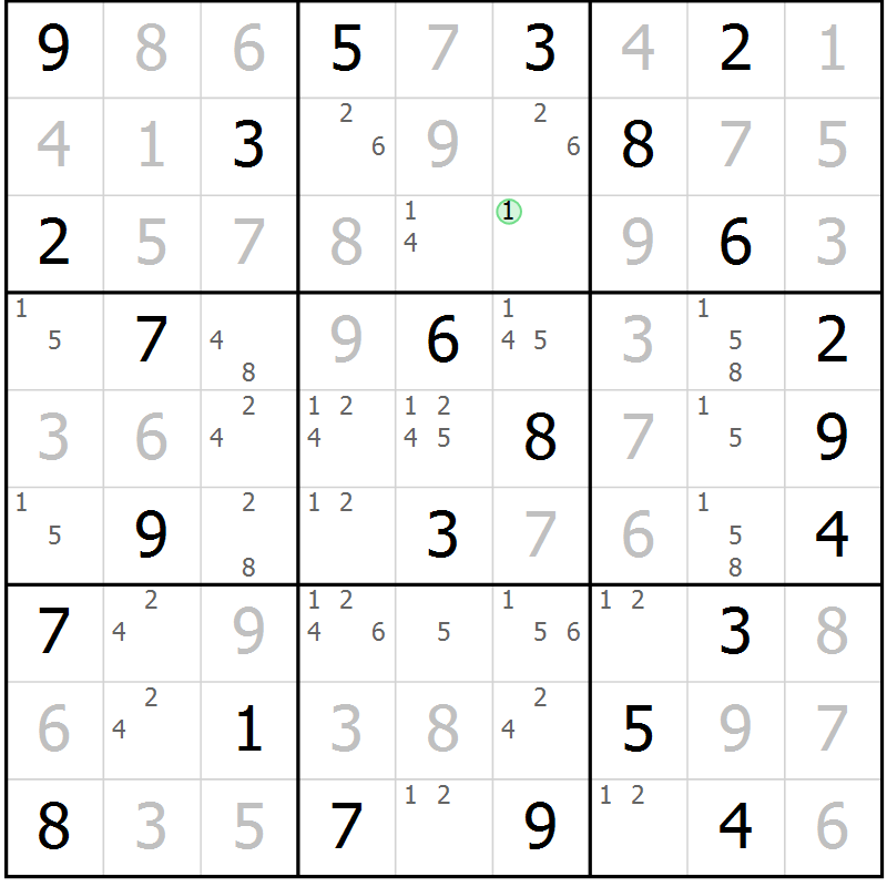 Position des candidats pour la solution de la Gr 37 page 40 du magazine de sudoku Virtuose n° 113