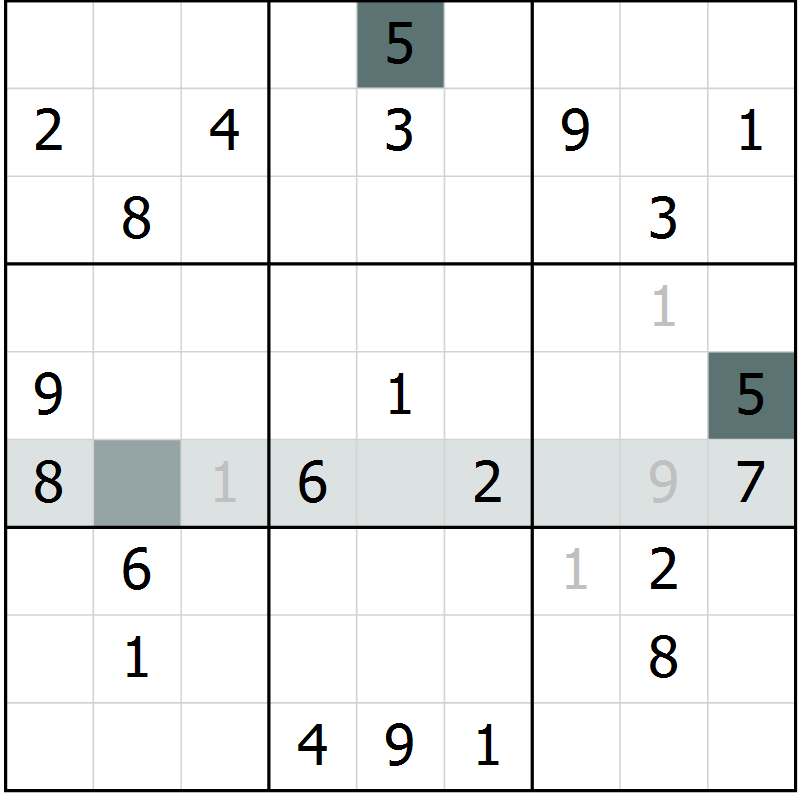 Position des candidats pour la solution de la Gr 4 page 7 du magazine de sudoku Virtuose n° 113
