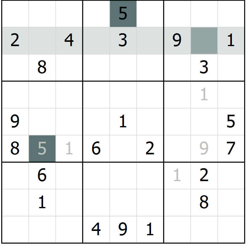Position des candidats pour la solution de la Gr 4 page 7 du magazine de sudoku Virtuose n° 113