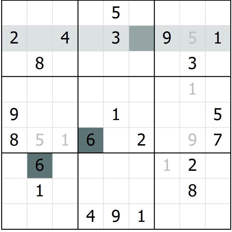 Position des candidats pour la solution de la Gr 4 page 7 du magazine de sudoku Virtuose n° 113