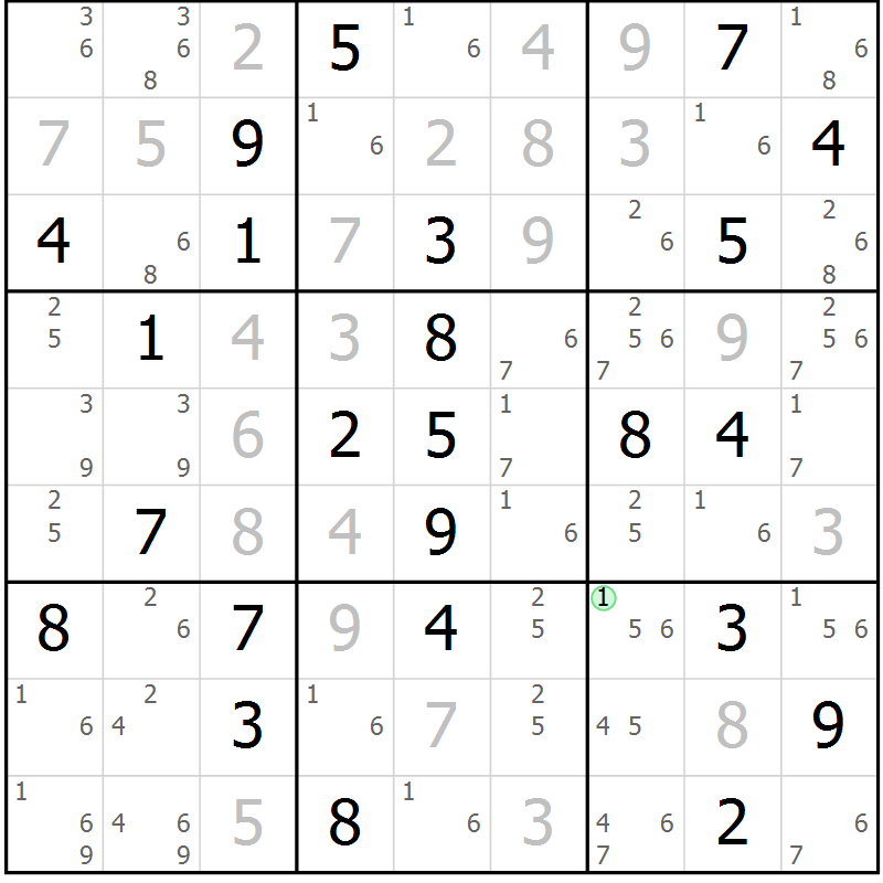 Position des candidats pour la solution de la Gr 44 page 47 du magazine de sudoku Virtuose n° 113