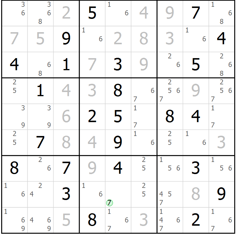 Position des candidats pour la solution de la Gr 44 page 47 du magazine de sudoku Virtuose n° 113