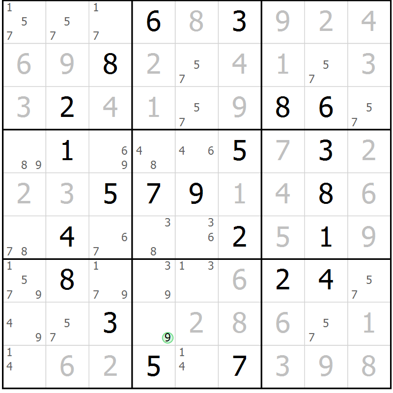 Position des candidats pour la solution de la Gr 48 page 51 du magazine de sudoku Virtuose n° 113