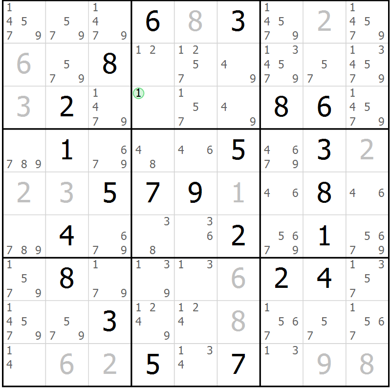Position des candidats pour la solution de la Gr 48 page 51 du magazine de sudoku Virtuose n° 113