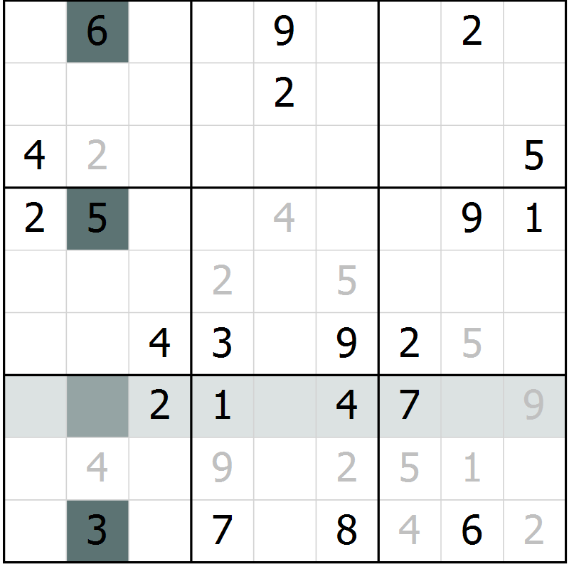 Position des candidats pour la solution de la Gr 5 page 8 du magazine de sudoku Virtuose n° 113