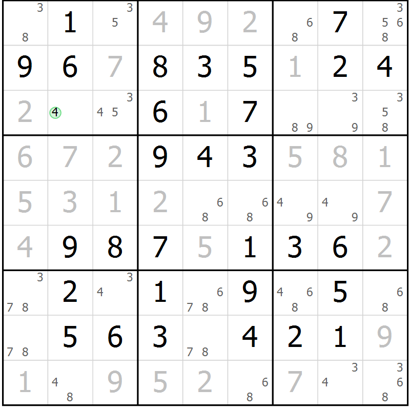 Position des candidats pour la solution de la Gr 50 page 53 du magazine de sudoku Virtuose n° 113