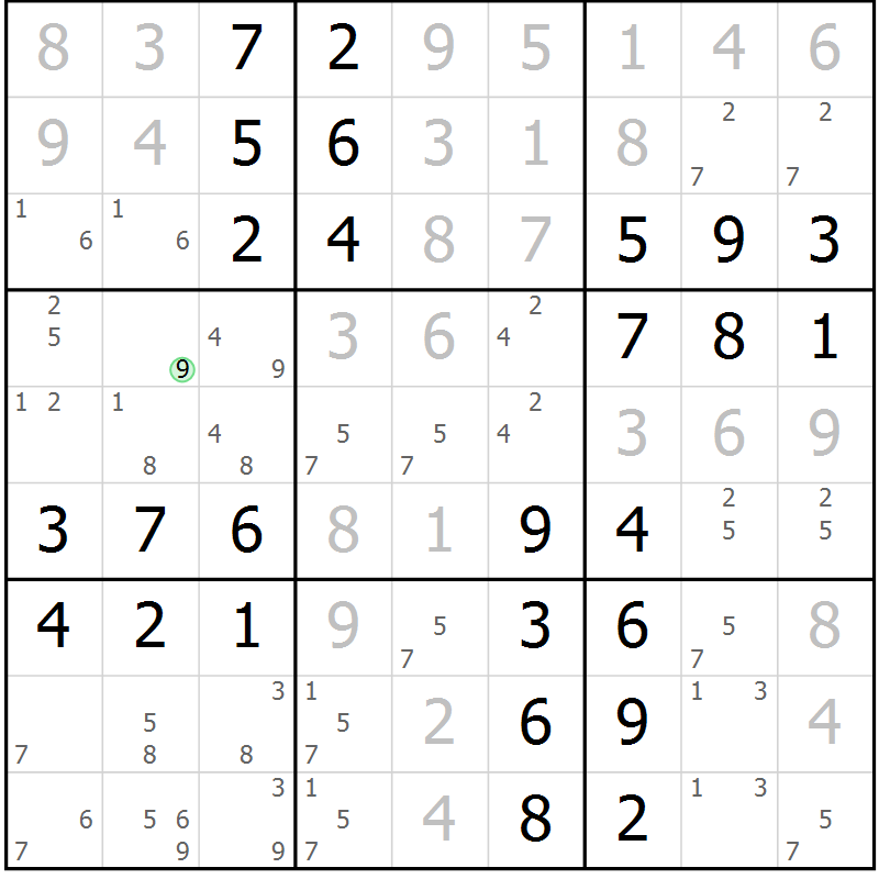 Position des candidats pour la solution de la Gr 53 page 56 du magazine de sudoku Virtuose n° 113