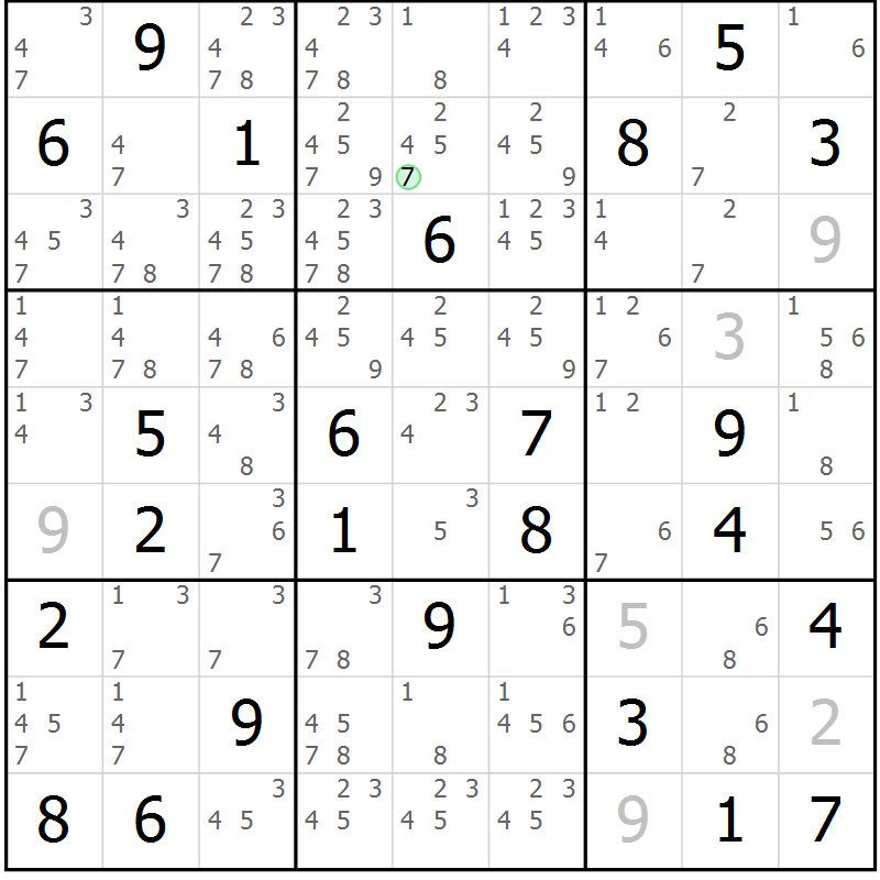 Position des candidats pour la solution de la Gr 62 page 65 du magazine de sudoku Virtuose n° 113