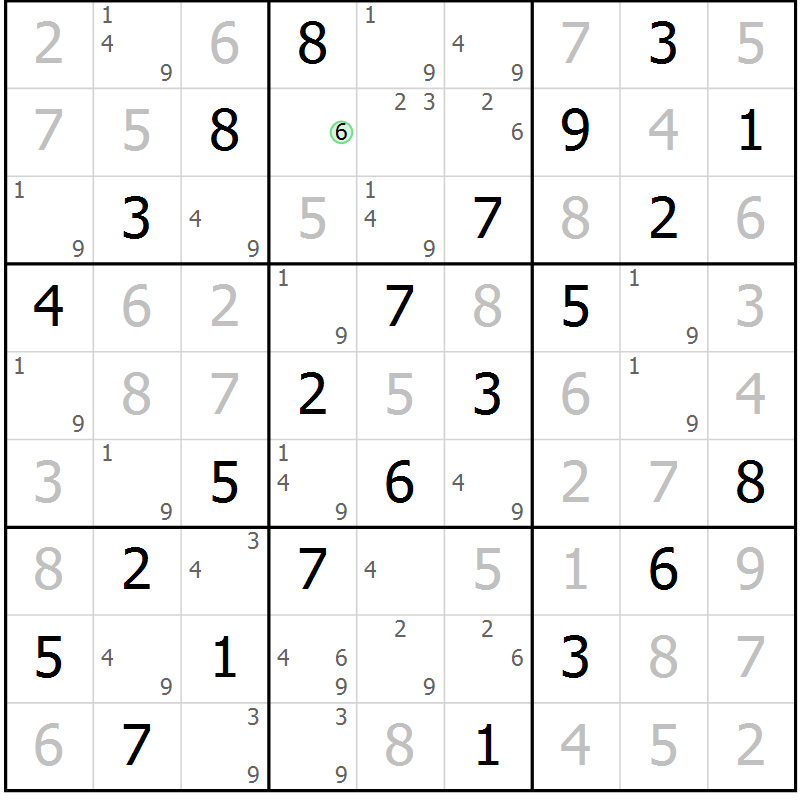 Position des candidats pour la solution de la Gr 67 page 70 du magazine de sudoku Virtuose n° 113