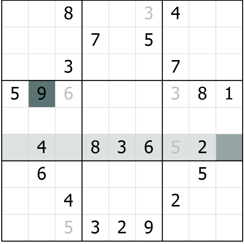 Position des candidats pour la solution de la Gr 9 page 12 du magazine de sudoku Virtuose n° 113