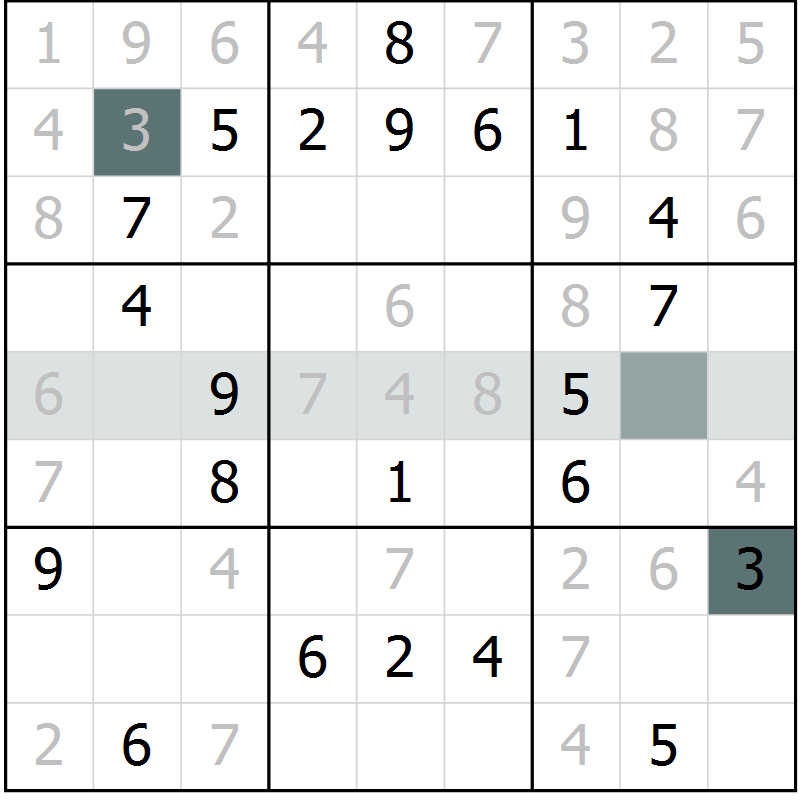 Position des candidats pour la solution de la Gr 1 page 4 du magazine de sudoku Virtuose n° 114