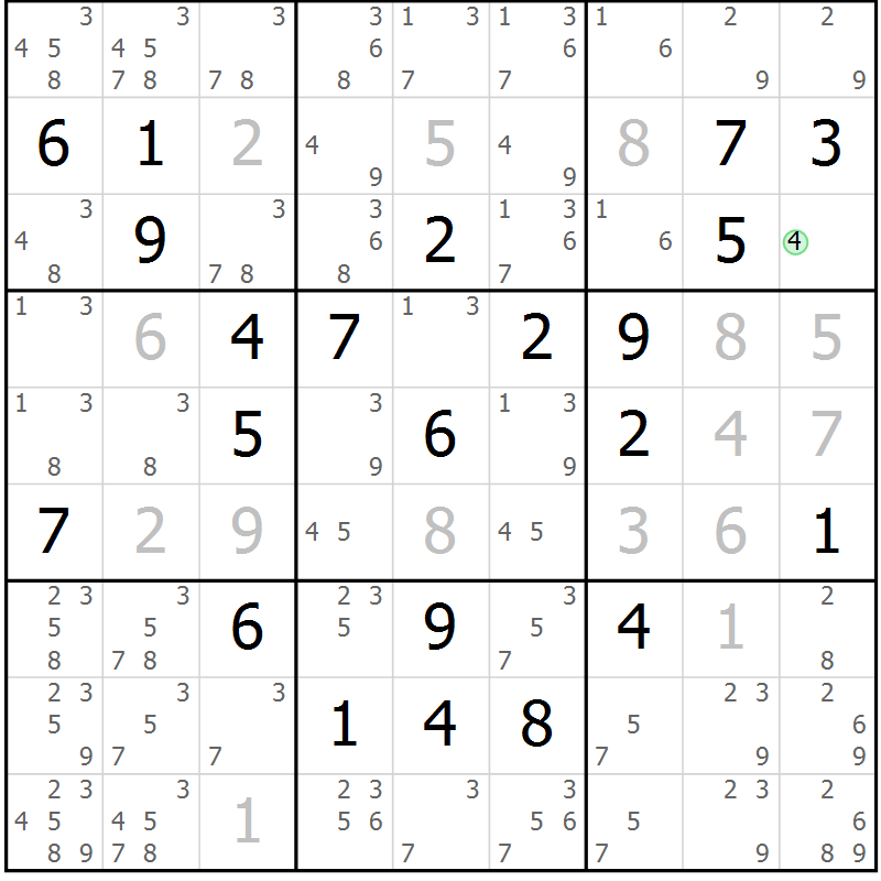 Position des candidats pour la solution de la Gr 12 page 15 du magazine de sudoku Virtuose n° 114