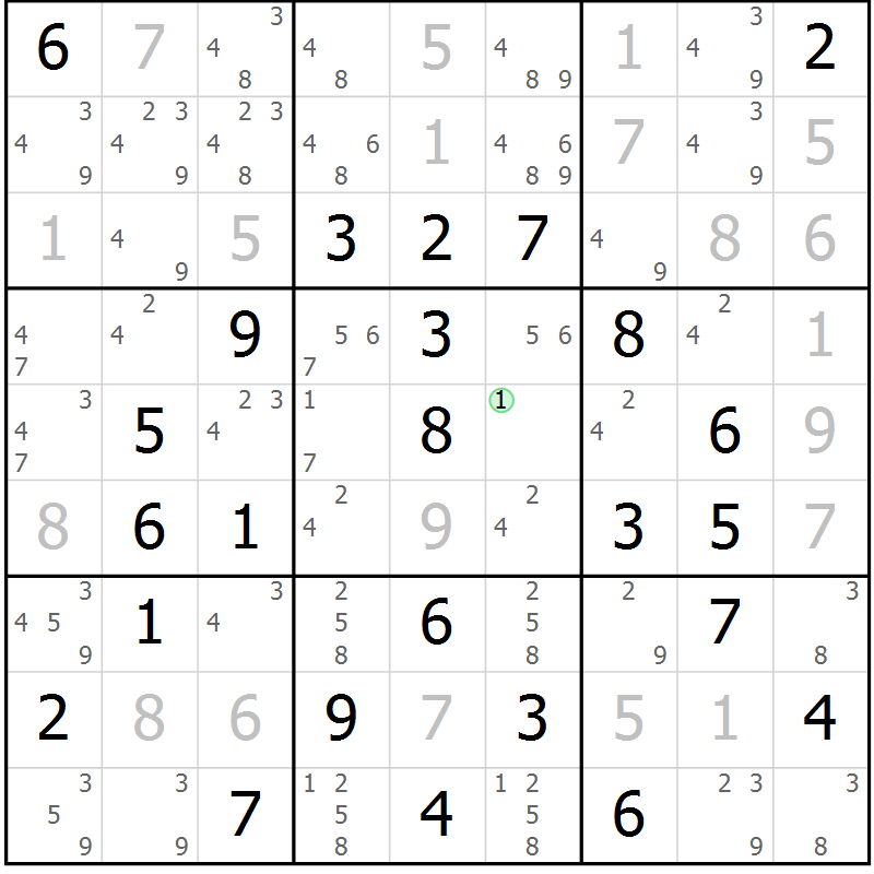 Position des candidats pour la solution de la Gr 26 page 29 du magazine de sudoku Virtuose n° 114