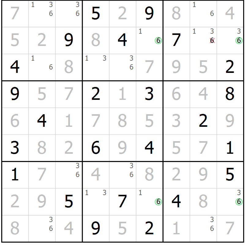 Position des candidats pour la solution de la Gr 27 page 30 du magazine de sudoku Virtuose n° 114