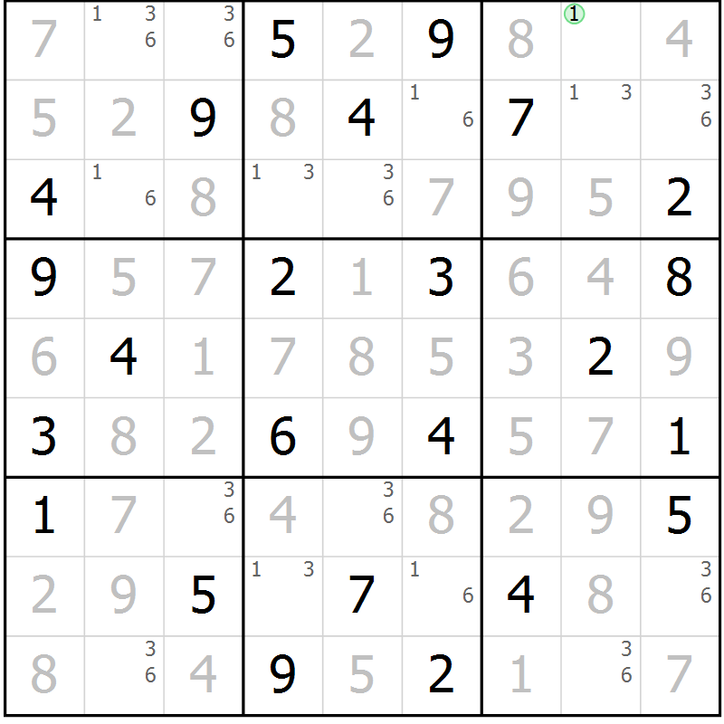 Position des candidats pour la solution de la Gr 27 page 30 du magazine de sudoku Virtuose n° 114